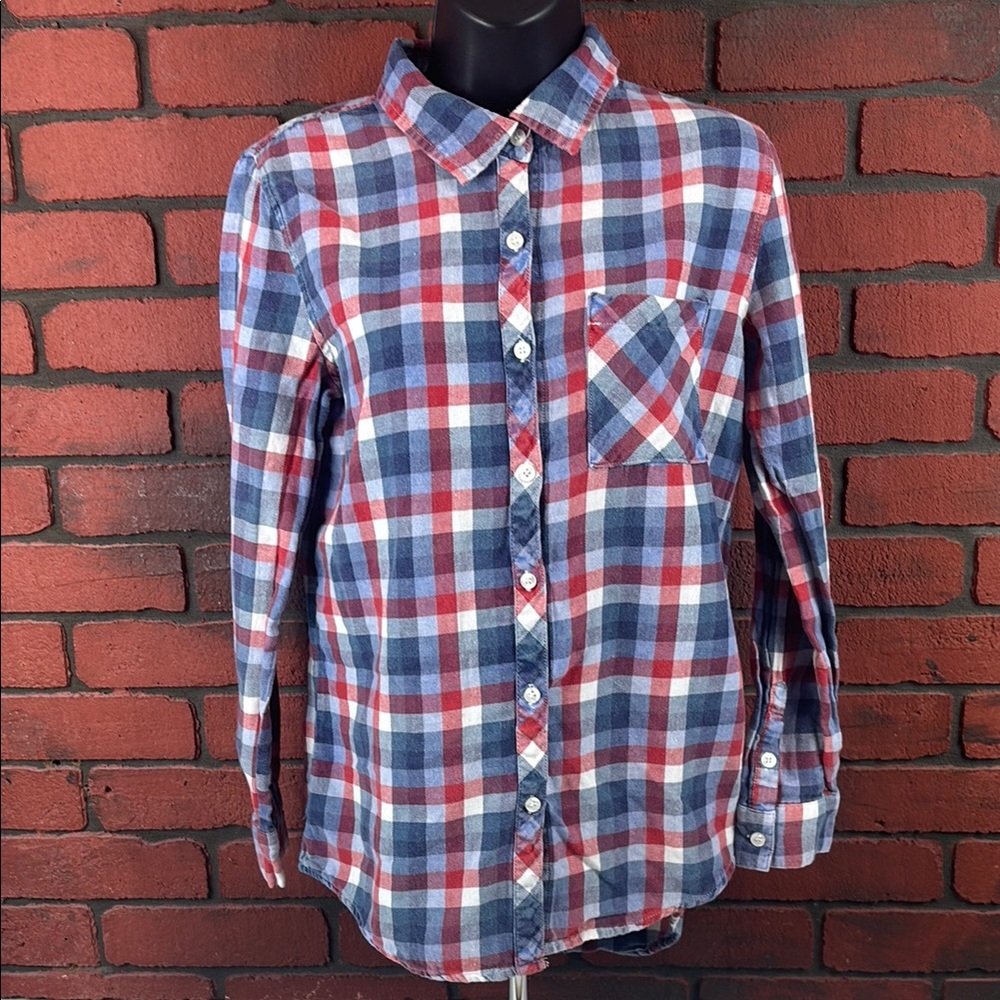 Alison Andrews Shirt Womens Medium‎ Plaid Button Up